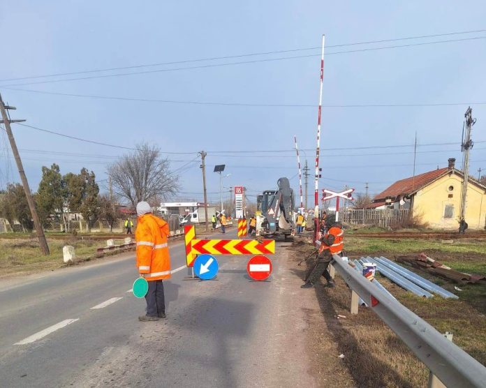 Restricții pe DN6, în Timiș. Se lucrează la o trecere de cale ferată