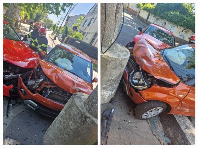 Șoferiță de 77 de ani, rănită într-un accident, la Timișoara