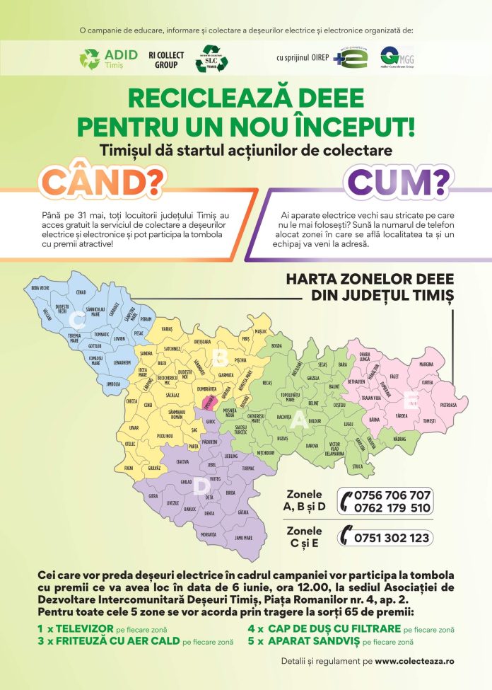 „Reciclează și câștigă”, campanie de colectare gratuită a DEE în Timiș