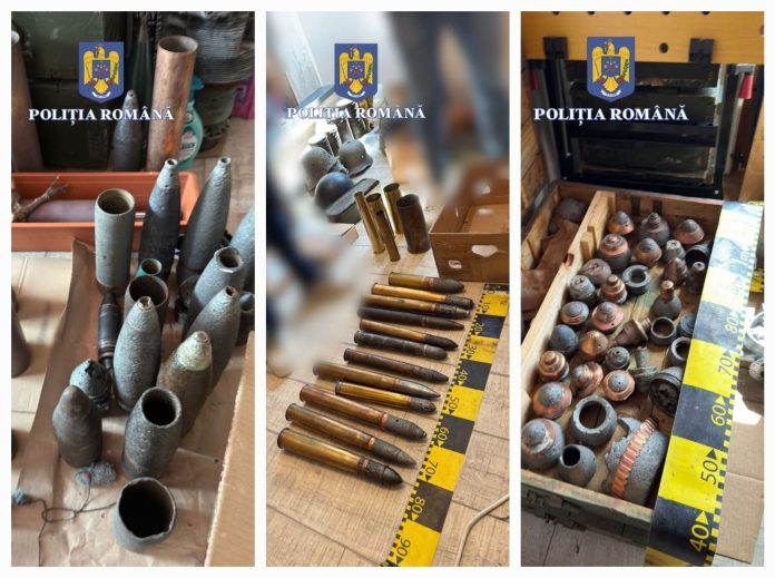 Arsenal de proiectile și muniții descoperite în casa unui bărbat din Lugoj