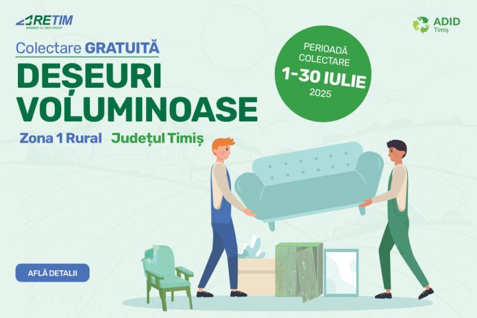 Campanii trimestriale de colectare a deșeurilor voluminoase, în Timiș
