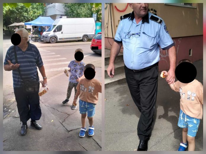 Copil de 5 ani care alerga printre mașini, la Timișoara, salvat de polițiști