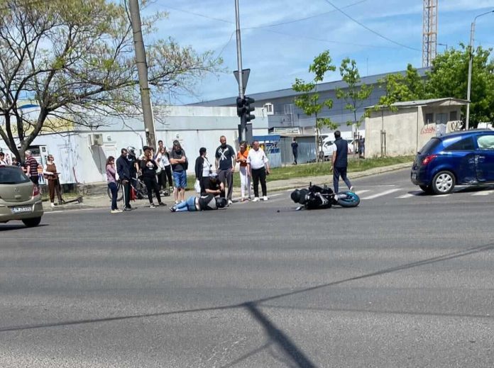 Motociclist „catapultat” în Calea Torontalului din Timișoara