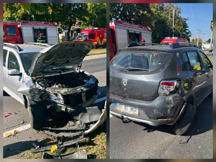Accident într-un oraș din vest mașini distruse, șofer rănit