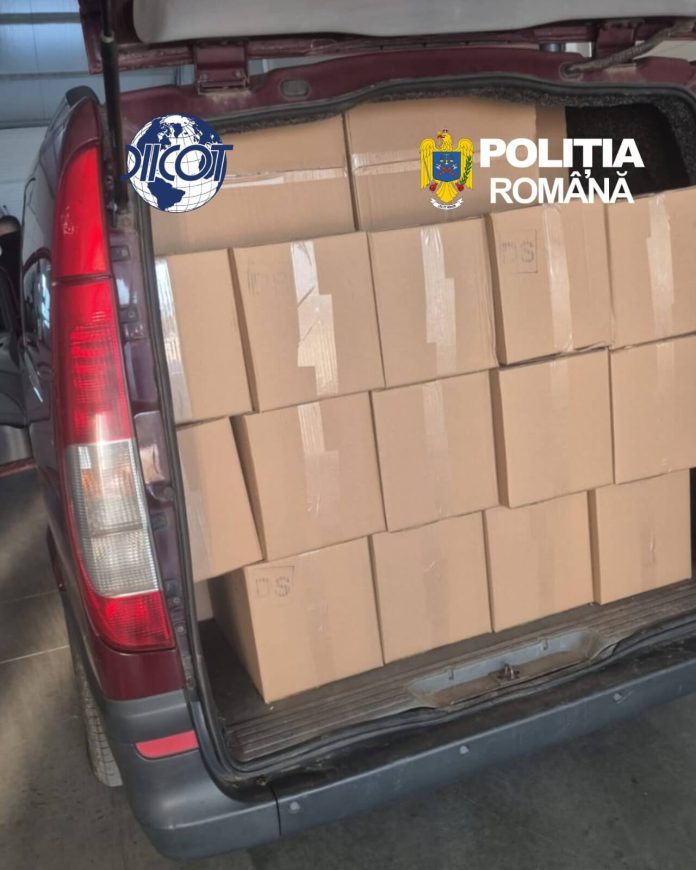 Flagrant în vestul țării peste 4,4 milioane de țigarete de contrabandă confiscate. Trei persoane, arestate preventiv